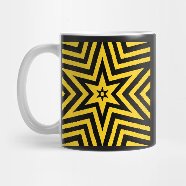 HIGHLY Visible Yellow and Black Line Kaleidoscope pattern (Seamless) 8 by Swabcraft